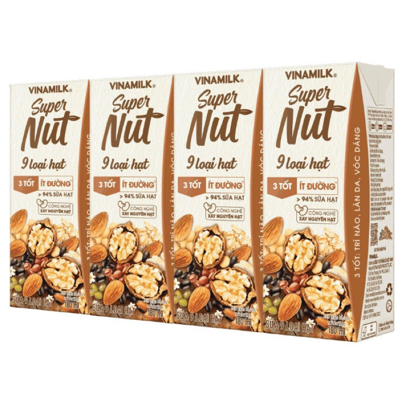 1 Hộp Sữa 9 Loại Hạt Dinh Dưỡng Vinamilk Super Nut 180ML
