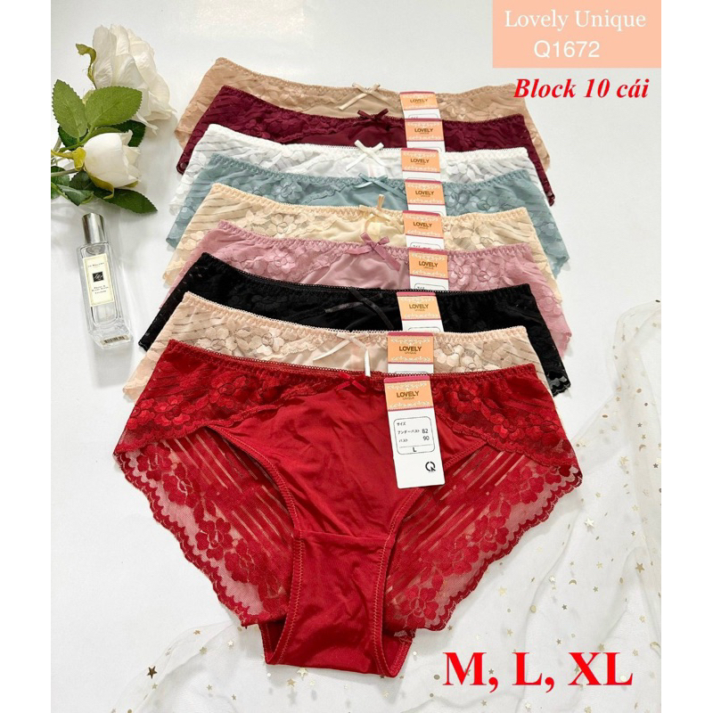 MS: Q1672 Quần LÓT LOVELY PHỐI REN HÔNG &MÔNG