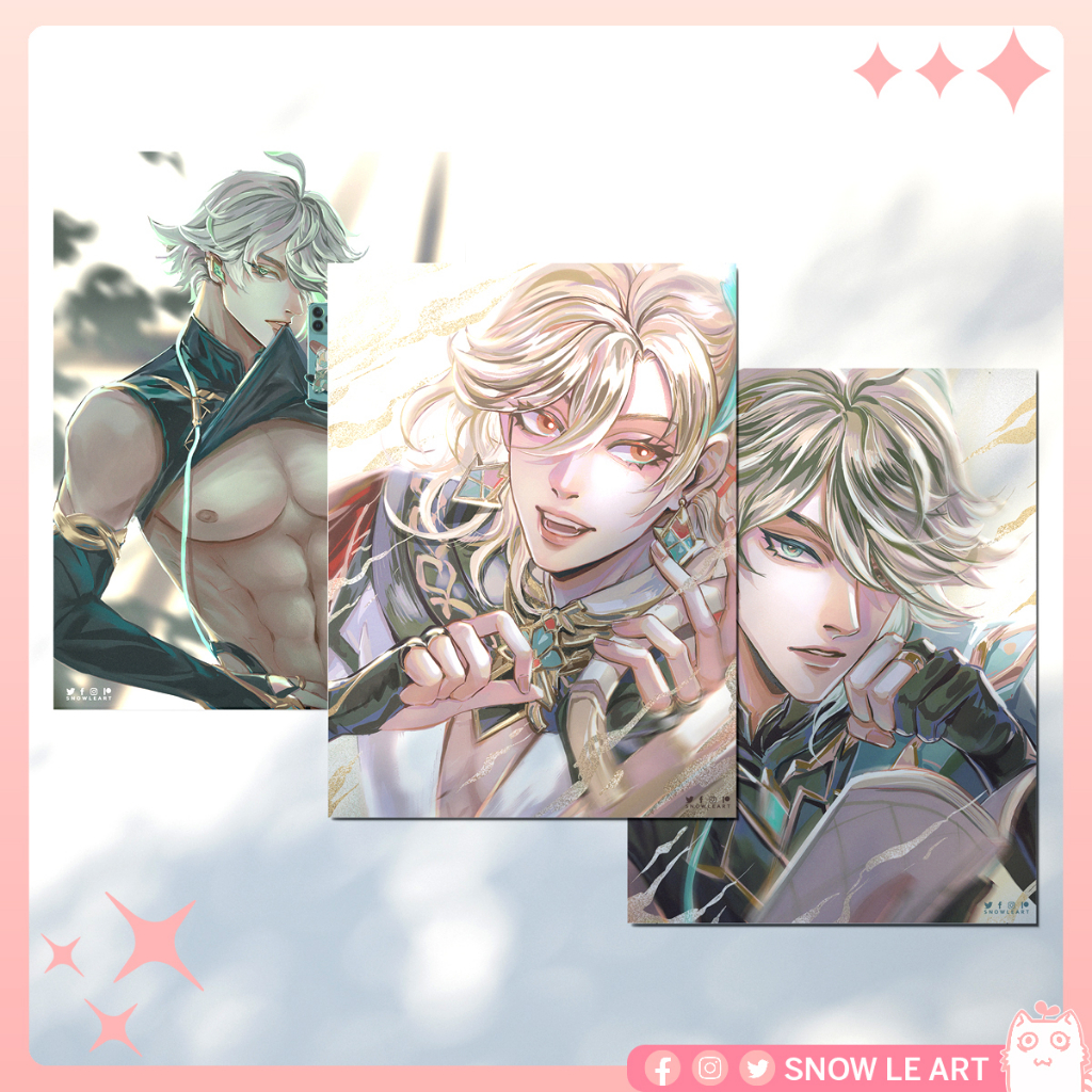 Postcard tranh in A5 Genshin Impact hàng artist