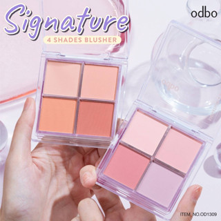 Phấn má hồng mịn lì Odbo Signature 4 Shades OD1309 - Phấn má hồng không nhũ 4 ô lì mịn