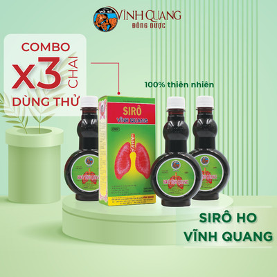 (25/02/27) Combo 3 chai Siro Vĩnh Quang - Hỗ trợ Giảm ho, ho có đờm, ho gió, ho khan - Chai 280ml