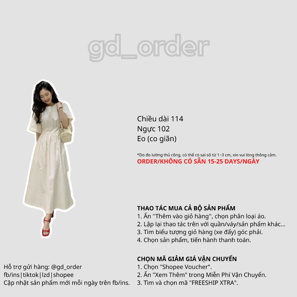d1|đầm babydoll mùa hè cổ tròn hàn quốc dáng rộng công sở, đi học, đi biển, du lịch gd_order