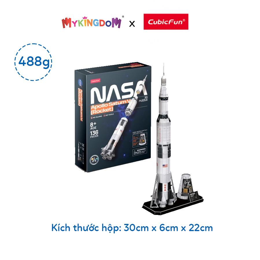 Đồ Chơi CUBIC FUN Xếp Hình 3D Nasa: Tên Lửa Vũ Trụ Saturn V - Apollo DS1059H