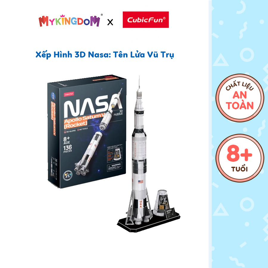 Đồ Chơi CUBIC FUN Xếp Hình 3D Nasa: Tên Lửa Vũ Trụ Saturn V - Apollo DS1059H