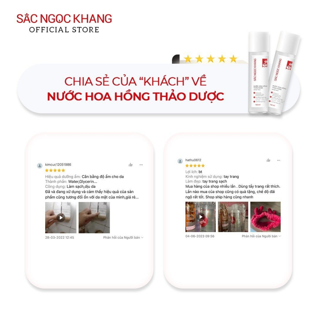 Combo 3 Chai Nước Hoa Hồng Sắc Ngọc Khang 145ml/Chai