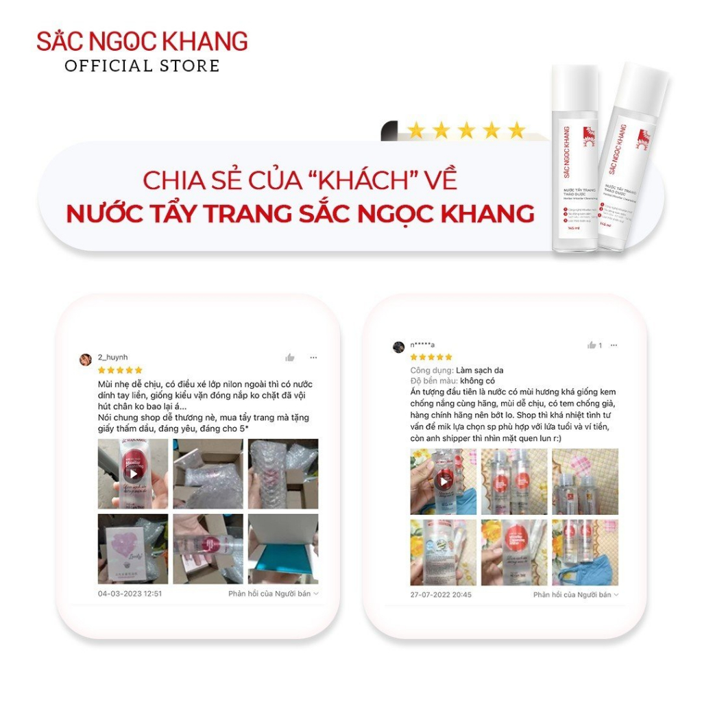 Combo 3 Nước Tẩy Trang Sắc Ngọc Khang 145ml ( Tổng 435ml )