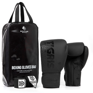 Combo Găng Tay Boxing Tigris Matte Series "Interference" - Black/Black