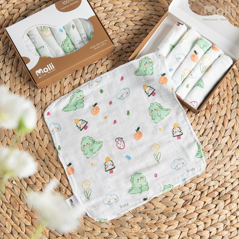 Set 5 khăn sữa Moli hộp