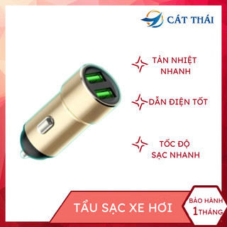 Tẩu Sạc Nhanh Ô Tô CAR 3.4A  CC-14 2 cổng USB hỗ trợ sạc nhanh 3.4A chip xử lý thông minh nhiều lớp bảo vệ dẫn điệ