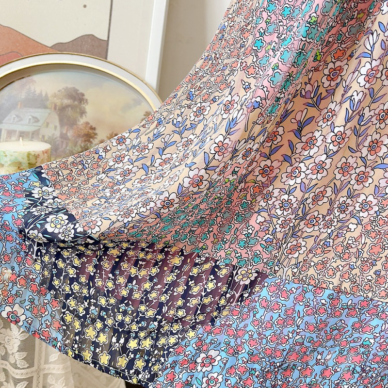 Đầm sơmi voan hoa sát nách