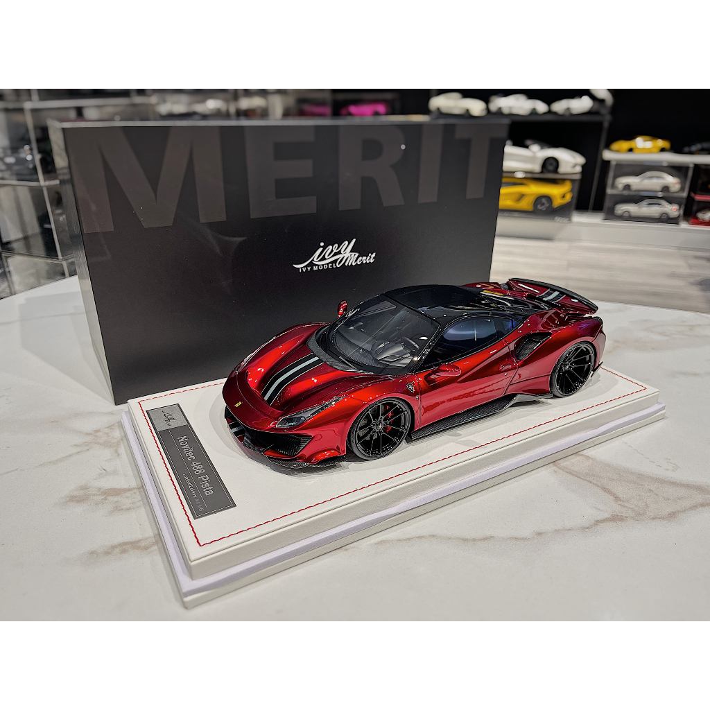 XE MÔ HÌNH FERRARI 488 PISTA NOVITEC RED ROSSO,TỶ LỆ 1/18 IVY MODEL