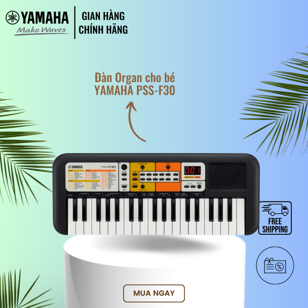 Đàn Organ điện tử (Keyboard) YAMAHA cho bé PSS-F30 với hơn 100 tiếng nhạc và nhạc đệm, phù hợp cho trẻ em trên 6 tuổi