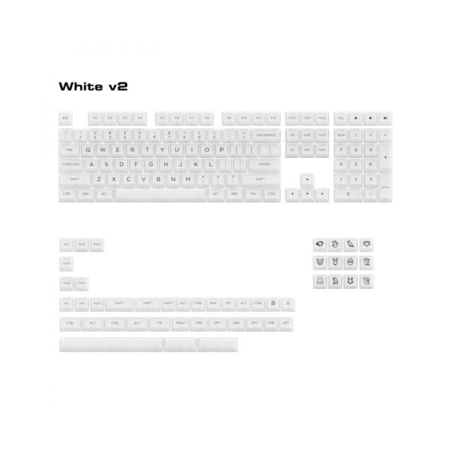 Bộ AKKO Clear Keycaps Set v2 – White (PC / ASA profile / 155 nút)