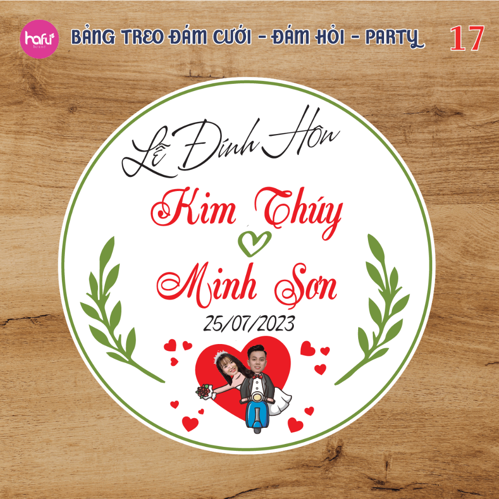 BẢNG TREO  DÁM CƯỚI OVAL - TRÒN TRANG TRÍ ĐÁM CƯỚI - ĐÁM HỎI - SINH NHẬT DÀY 3mm HAFU HOUSE