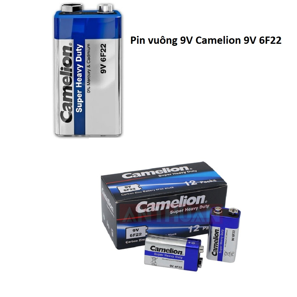 Pin vuông 9V hàng chính hãng Camelion model:9V 6F22
