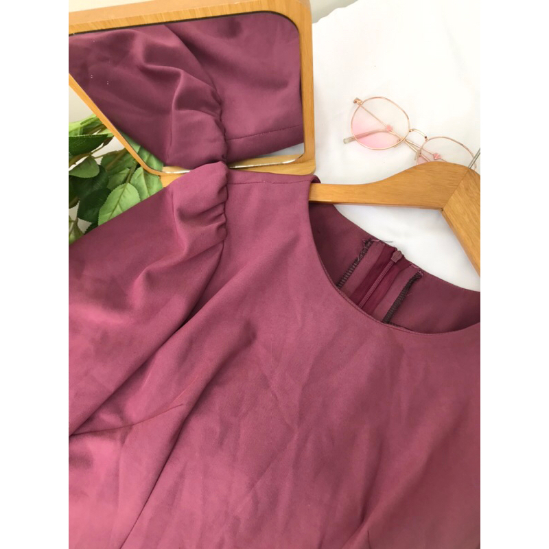 Pass đầm công sở tay phồng dáng dài - 20mii_mii