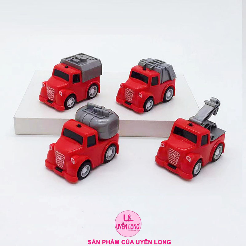 Xe Cứu Hỏa Fire Truck Công Trình Chạy Cót Đẩy Lùi Mini Siêu Đẹp, Giúp Bé Phát Triển Thị Giác, Tay Mắt, Tương Tác Bố Mẹ