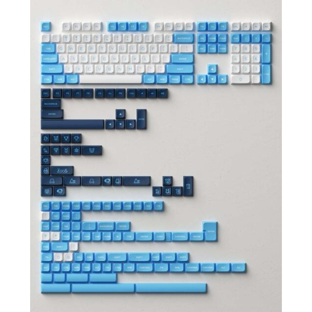 AKKO Keycap set – UNC Blue (PBT Double-Shot / MDA profile / 227 nút)