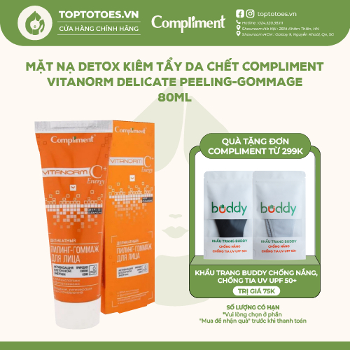 Mặt Nạ Detox Kiêm Tẩy Da Chết Compliment Vitanorm Delicate Peeling - Gommage Làm Sạch Sâu, Cho Da Căng Bóng, Đều Màu
