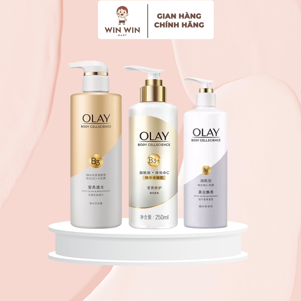 Sữa tắm Olay + sữa dưỡng thể B3+ Optic Glow & Radiance, Vitamin C siêu dưỡng trắng da, cấp ẩm đàn hồi cho da