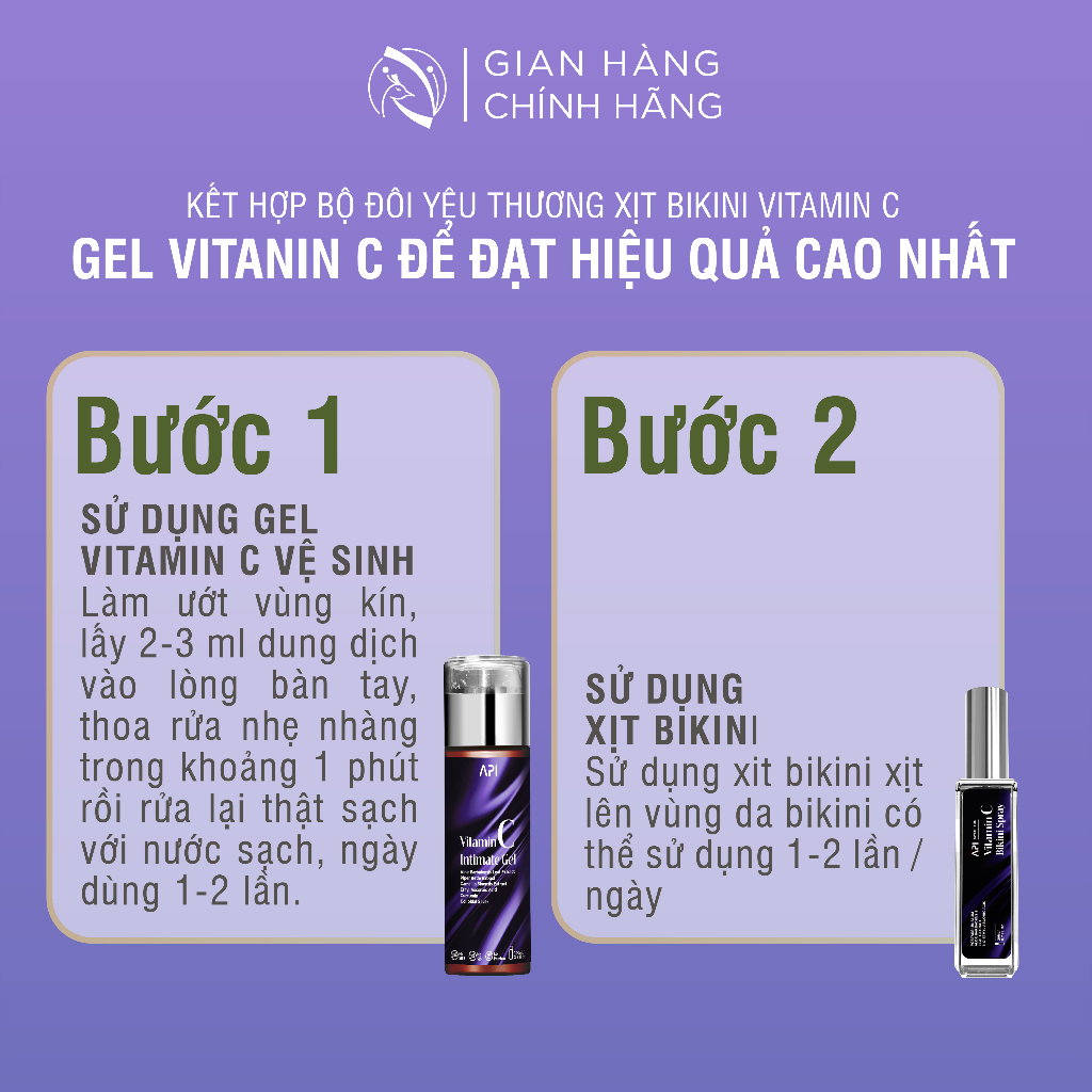 Xịt Bikini khử mùi giảm thâm vùng kín, xịt thơm Bikini Vitamin C API, xịt thơm và kháng khuẩn, nước hoa vùng kín 20ml