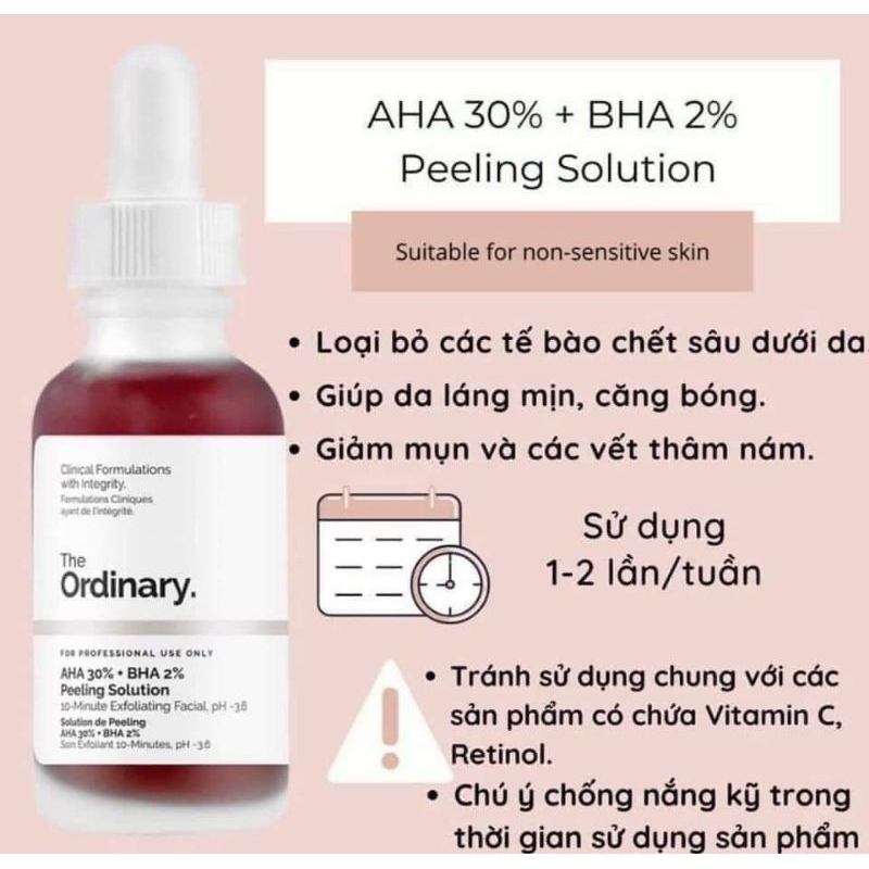 Tinh chất The Ordinary BHA AHA Peeling Solution 30ml