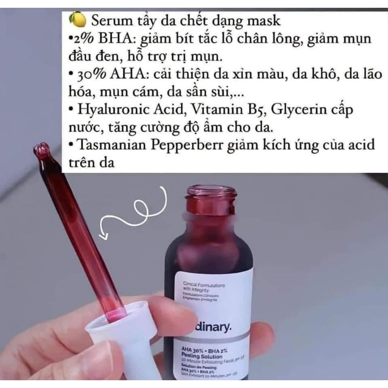 Tinh chất The Ordinary BHA AHA Peeling Solution 30ml