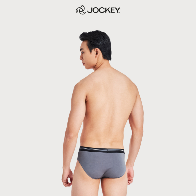 Quần Lót Nam Bamboo Jockey Dáng Brief Co Giãn Thoải Mái Màu Xám Đậm - J1248_P1