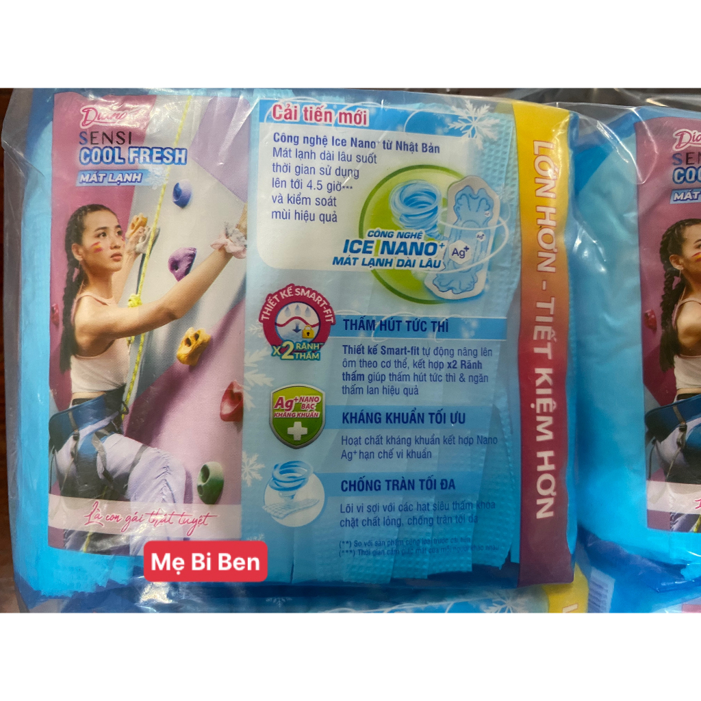 Bộ 4 gói Băng vệ sinh Diana Sensi Cool Fresh siêu mỏng KHÔNG CÁNH 20 miếng/gói