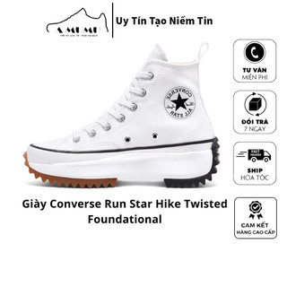 Giày Sneaker cv run star hike high white ,CV Run Hike Star White Cao cổ Màu Trắng
