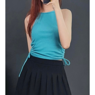 Áo thun croptop 3 lỗ rút dây