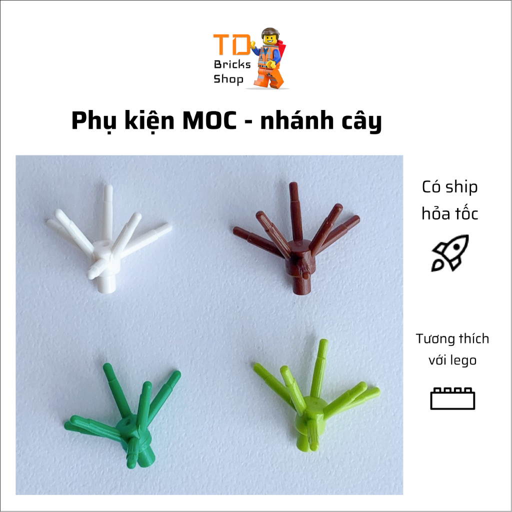 Phụ kiện đồ chơi lắp ráp, phụ kiện MOC, combo 20 nhánh cây loại 6 nhánh