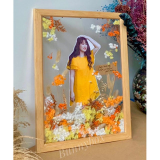 Khung tranh hoa khô 3d_ handmade ảnh cưới, ảnh gia đình,… khung ảnh gỗ_ kích thước a3_a4_a5