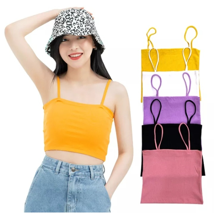ÁO CROPTOP 2 DÂY NỮ DÁNG ÔM COTTON VẢI ĐẸP CO GIẢN