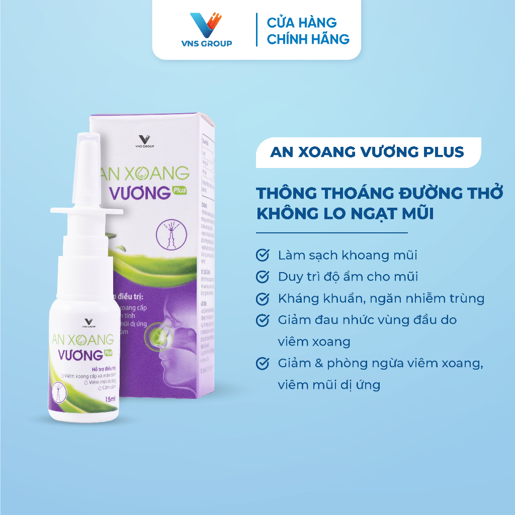 Xịt mũi An Xoang Vương ngăn ngừa xoang cấp và mãn tính lọ 15ml VNS Group