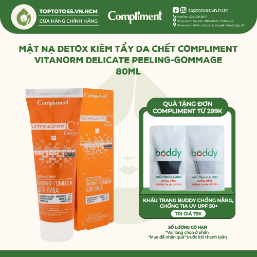 Mặt nạ detox kiêm tẩy da chết Compliment Vitanorm Delicate Peeling-gommage làm sạch sâu, cho da căng bóng, đều màu
