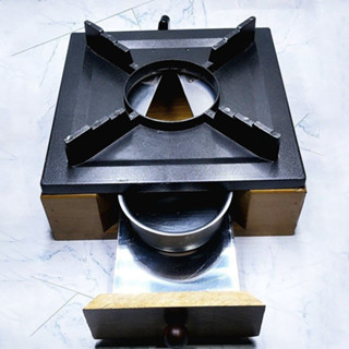 Bếp Cồn Gang Vỏ Gỗ Vuông Có Thể Tháo Lắp Dễ Dàng Dragon