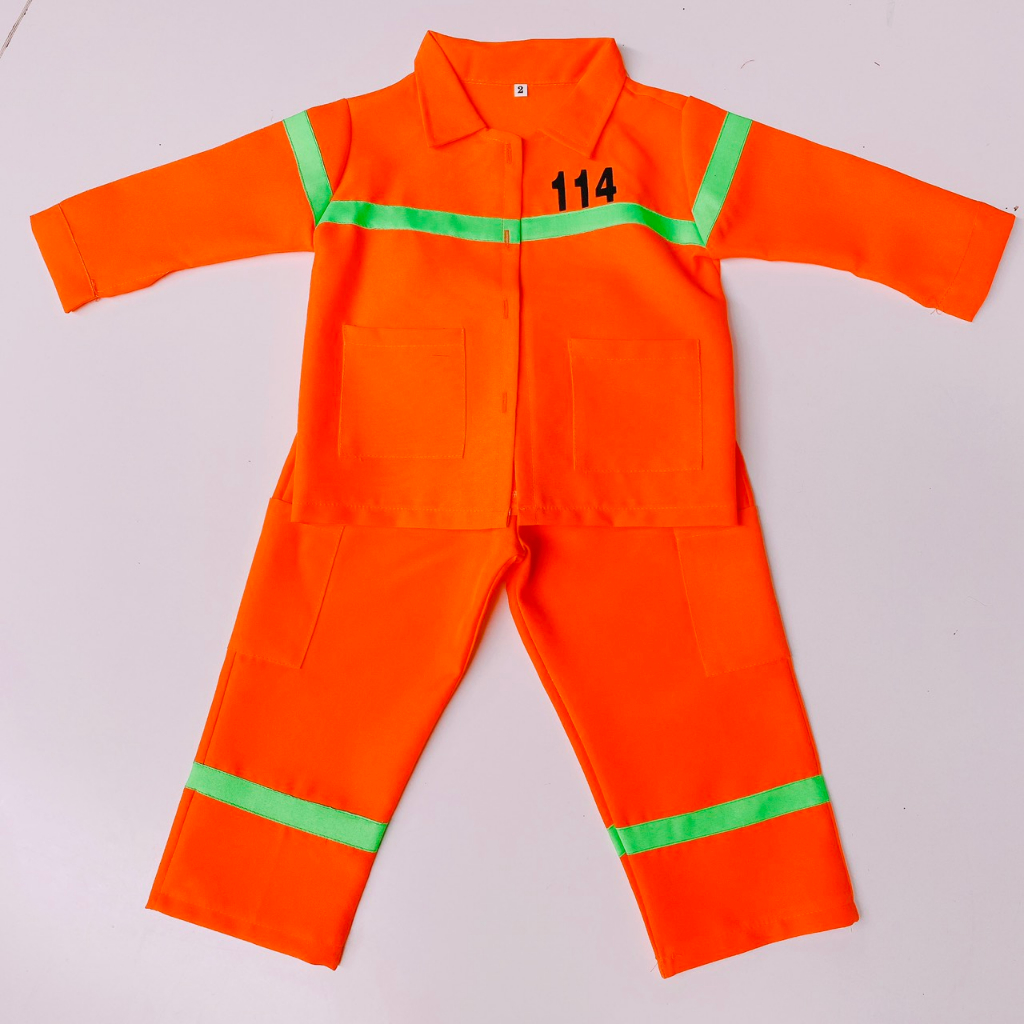 Trang Phục Cứu Hỏa 114 Trẻ Em Vải Dày, Bền, Đẹp Phục Vụ Cho Thuê, Biểu Diễn. Hóa Trang