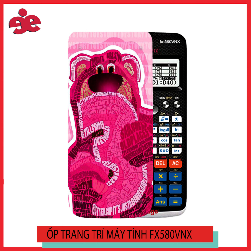ỐP MÁY TÍNH CASIO FX 580VNX HÌNH GẤU HỒNG- NHẬN IN THEO YÊU CẦU