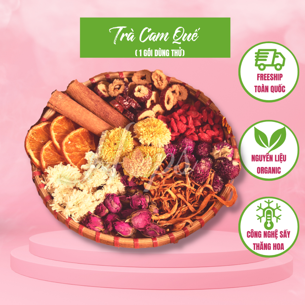 Trà cam quế với 9 vị thảo mộc thanh lọc cơ thể đẹp da, giảm ho, detox cơ thể, giảm stres