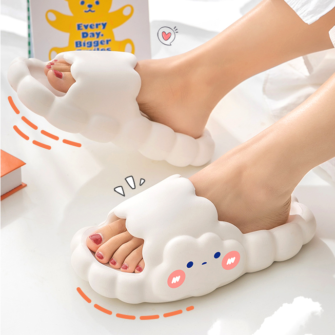 Dép Đế Mềm Chống Trượt Họa Tiết Đám Mây Siêu Dễ Thương - Xinh xắn và thoải mái khi sử dụng
