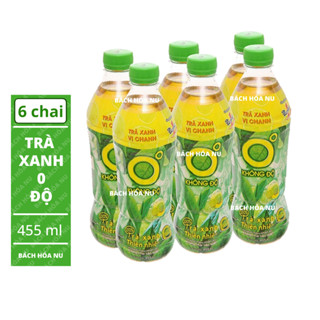 Lốc 6 chai Trà xanh không độ 455ml - Trà xanh 0 độ 455ml