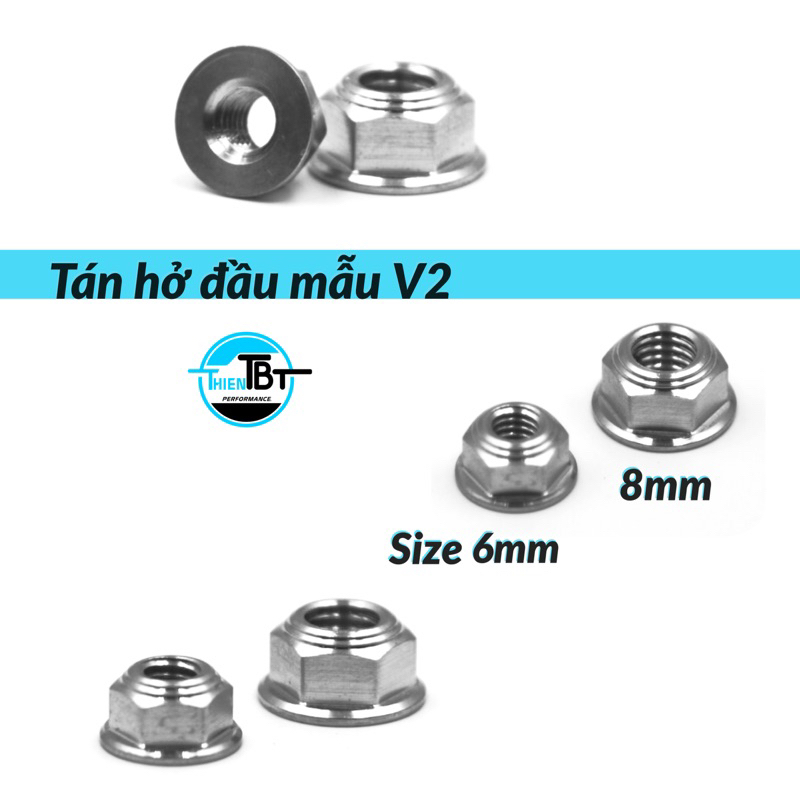 Tán hở đầu inox 304 mẫu V2