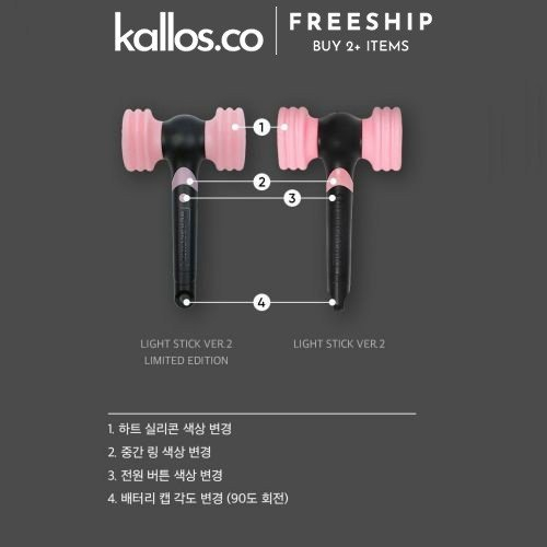 Đèn Cỗ Vũ BLACKPINK Official Lightstick Light Stick Ver 2 Hanoi Kpop Merch, Squareup Grip Holder - Kallos Vietnam