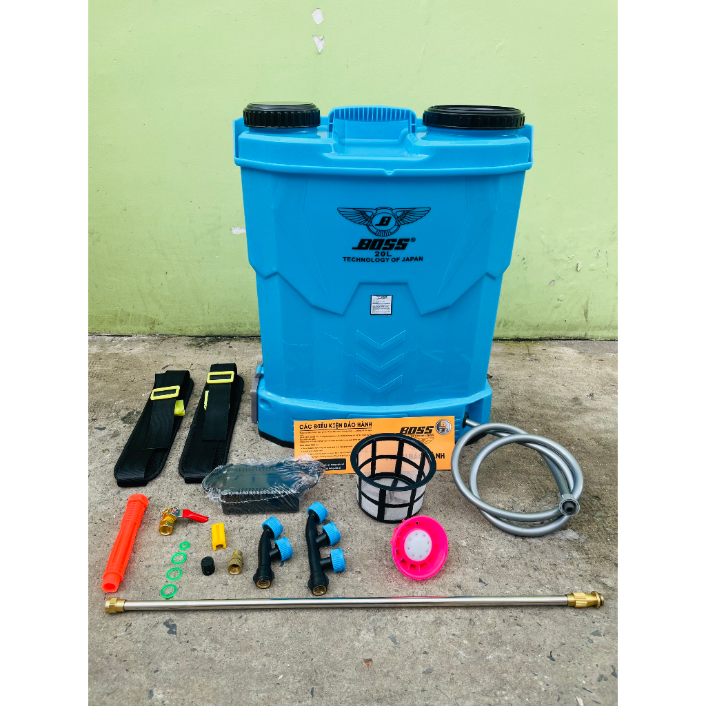 Bình xịt điện,phun thuốc trừ sâu BOSS 1 Bơm .Màu Xanh.Cực mạnh. Bảo Hành 1 Năm