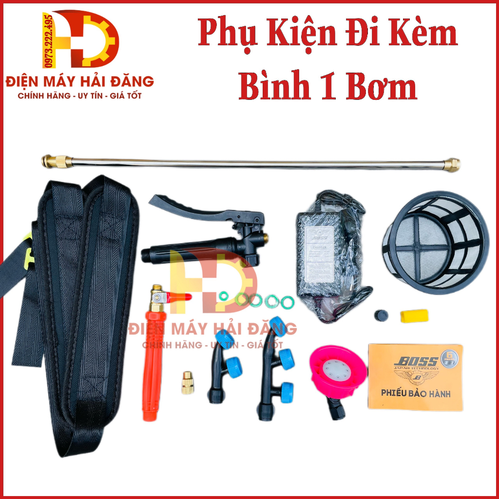 Bình xịt điện,phun thuốc trừ sâu BOSS 1 Bơm .Màu Xanh.Cực mạnh. Bảo Hành 1 Năm