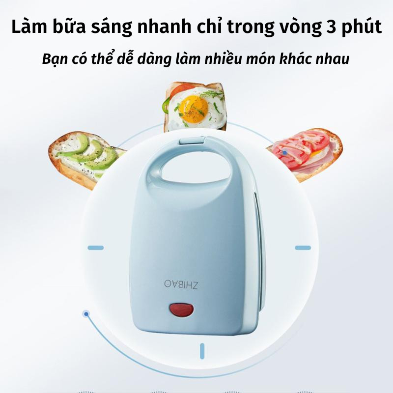 Máy Nướng Bánh Mì Sandwich Kẹp Làm Nóng 2 Mặt Rán Trứng Làm Đồ Ăn Sáng Nhanh Chóng Tiện Lợi SP41233123