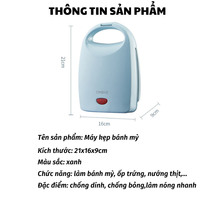 Máy Nướng Bánh Mì Sandwich Kẹp Làm Nóng 2 Mặt Rán Trứng Làm Đồ Ăn Sáng Nhanh Chóng Tiện Lợi SP41233123