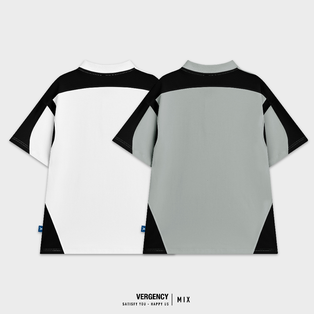 Áo polo Vergency nam nữ 015 Mix/ Gray, white