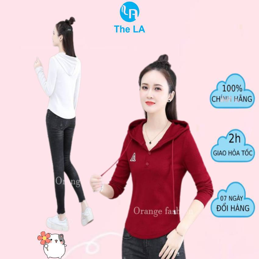 Áo thun nữ dài tay THELA Store, áo phông nữ, dáng ôm chất liệu thun Bo tăm lụa co dãn mạnh RZM52